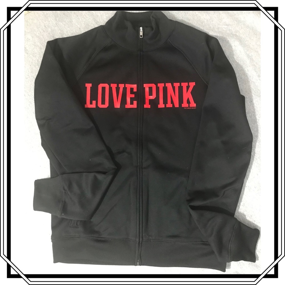Pink by VS Black/Red Rutgers Jacket Size M NWOT - Picture 1 of 6